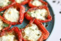 Pesto-Kissed Roasted Peppers with Creamy Goat Cheese