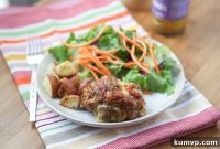 Honey Mustard Meatloaf Minis and Crispy Potatoes