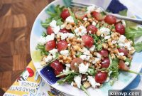 Harvest Wheat Berry Salad with Arugula Grapes and Toasted Nuts