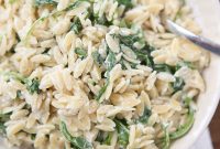 Tangy Goat Cheese and Peppery Arugula Orzo