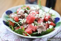 Juicy Watermelon, Tender Roast Beef & Peppery Arugula Salad