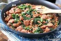 Hearty Sausage, Bean, and Kale Skillet