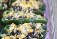 Simple 5 Ingredient Turkey Black Bean Stuffed Poblano Peppers