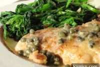 Pan-Seared Grouper Piccata with Garlicky Broccoli Rabe