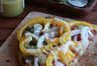 Charred Garden Veggie Naan Pizza with Fresh Pesto