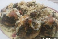 Savory Beef & Spinach Stuffed Mushroom Caps with Red Wine Drizzle