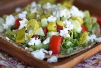 Mediterranean Hummus Pita Pizza with Greek Salad