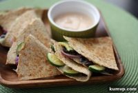 Southwest Zucchini, Black Bean, and Red Onion Quesadillas
