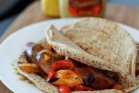 Summer Favorite Grilled Italian Chicken Sausage and Pepper Pitas
