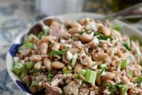 Mediterranean Farro Salad with Tuna & Cannellini