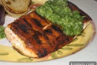 Bobby Flay’s Signature Grilled Mahi with Vibrant Cilantro Pesto