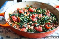Braised Kale & White Beans in Rich Tomato Sauce
