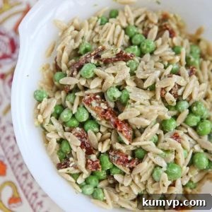 Recipe Card Image for Orzo with Pesto and Peas