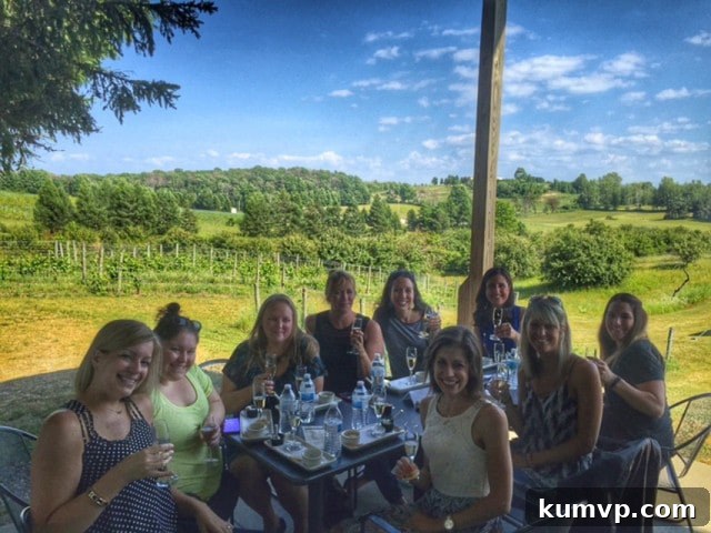 Traverse City Blogger Retreat: Sharing By The Shore 4 Food blogger group enjoying local wines at L. Mawby Winery, Traverse City