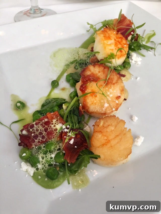 Traverse City Blogger Retreat: Sharing By The Shore 7 Exquisite seared diver scallops at Aerie restaurant, Grand Traverse Resort