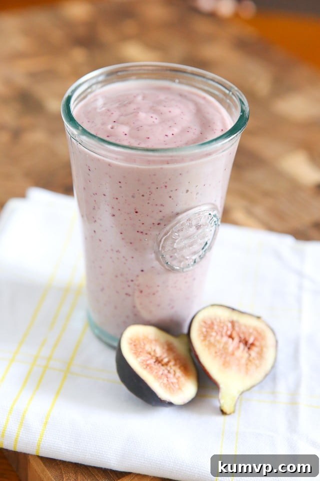 Sweet Fig & Greek Yogurt Smoothie 2 Experience the delight of fresh figs blended with creamy Greek yogurt in this simple, tasty, and healthy smoothie recipe!