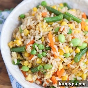 5-Ingredient Vegetable Fried Brown Rice - a quick and healthy side dish for any night of the week.