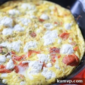 Inspired by a smoked salmon quiche, this smoked salmon frittata with goat cheese and dill is lighter and so easy to make!