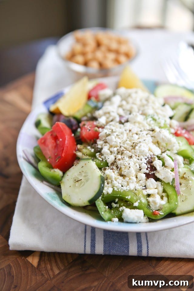 Authentic Greek Village Salad - a fresh and classic Aggie's Kitchen recipe