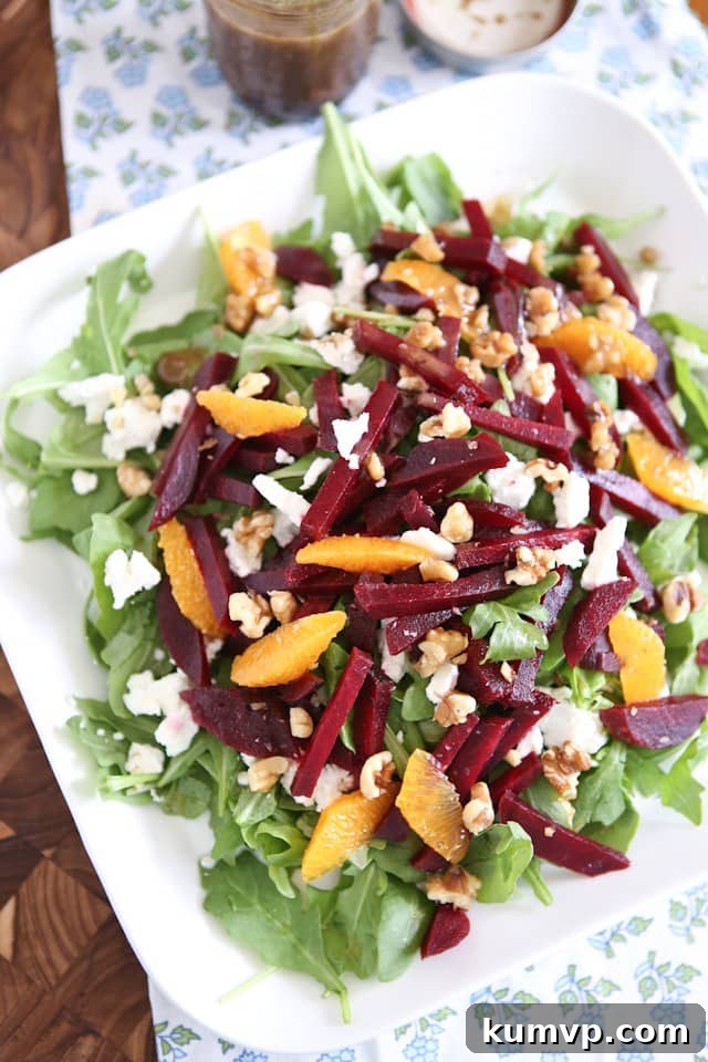 Elegant Spring Beet and Goat Cheese Salad with Walnuts - a fresh Aggie's Kitchen recipe