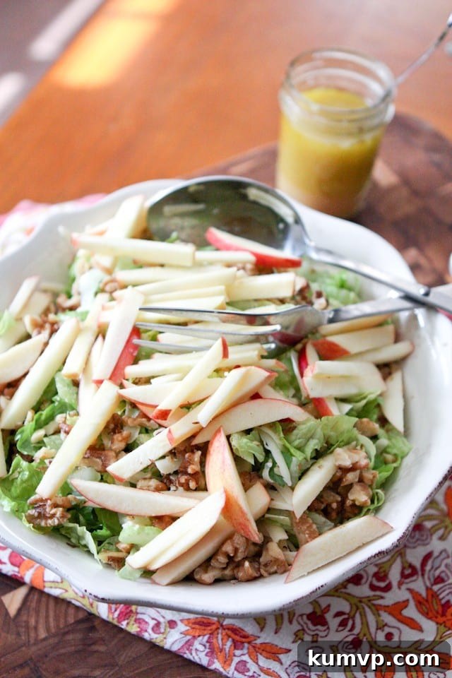 Crisp Apple, Celery, Walnut Salad with Honey Dijon Vinaigrette - a popular Aggie's Kitchen recipe