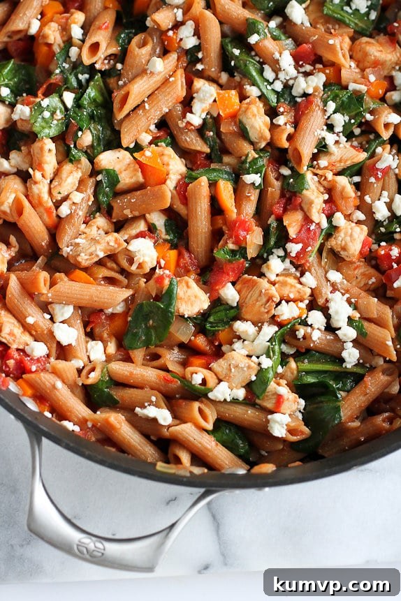 Friday Freedom 8 One-Pot Whole Wheat Pasta with Chicken & Spinach - Simple & Nutritious