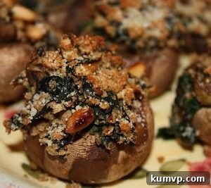 Golden Pine Nut and Spinach Stuffed Mushrooms 2 img 122 4