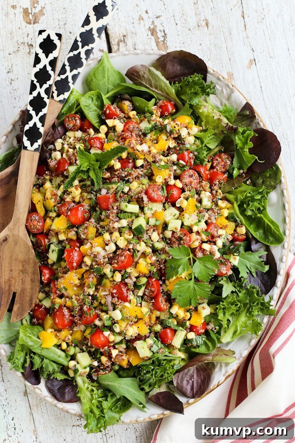 Summer Quinoa and Veggies Salad with Honey Shallot Vinaigrette