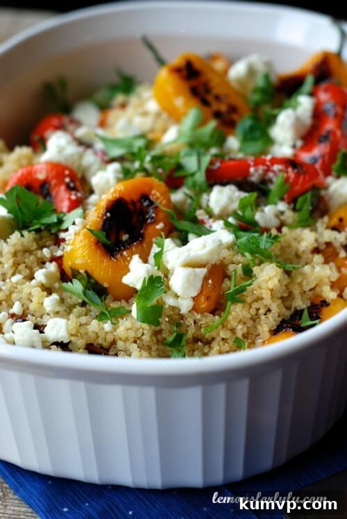 Quinoa with Roasted Peppers - Simple and Flavorful