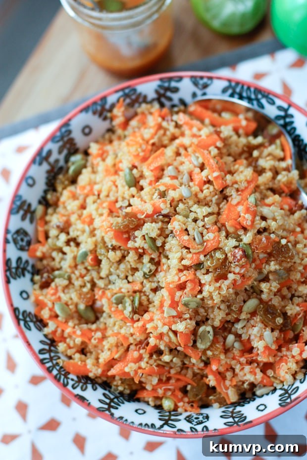 Carrot Raisin Quinoa Salad - Sweet and Savory