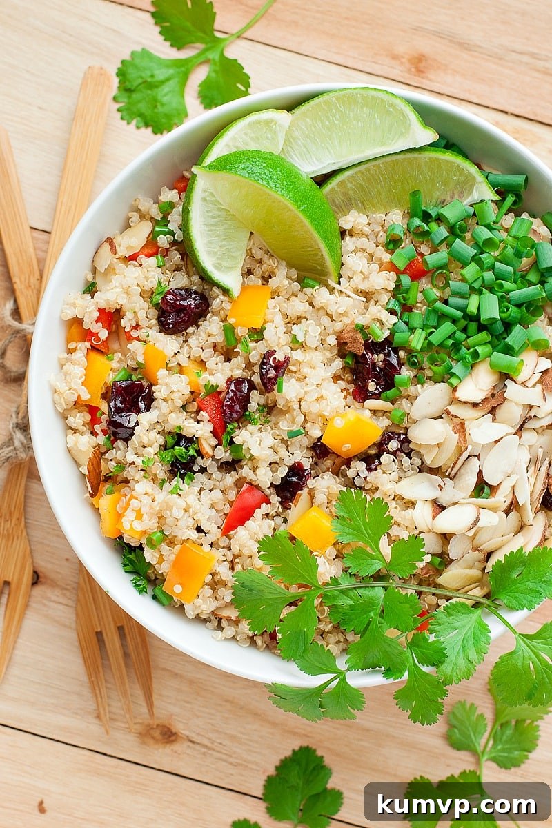 Cranberry Cilantro Quinoa Salad - Fresh and Tangy