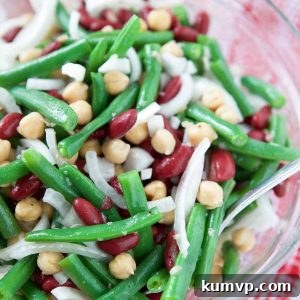 Three Bean Salad with Vidalia Onion, a perfect summer side dish.