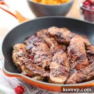 Cranberry Balsamic Skillet Chicken comes together in just 30 minutes making it a perfect weeknight meal for your family!