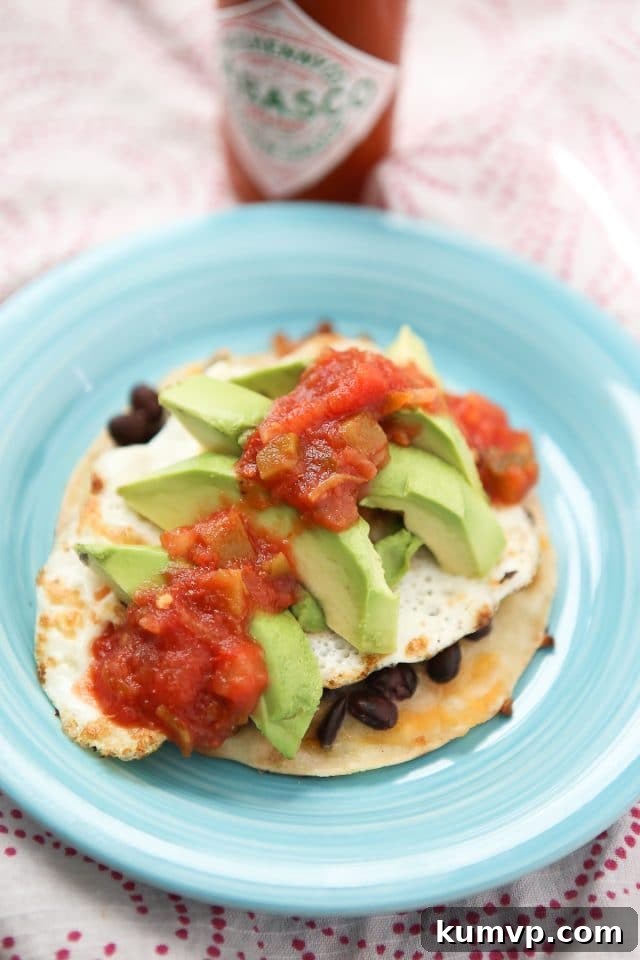 Delicious Black Bean and Egg Breakfast Tostadas, a wholesome and flavorful brunch idea