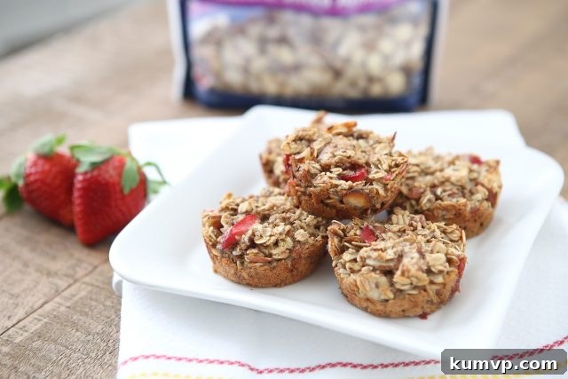 Strawberry Almond Oatmeal Bites offer a nutritious and easy solution for busy families and active children. Recipe via aggieskitchen.com #ThinkFisher