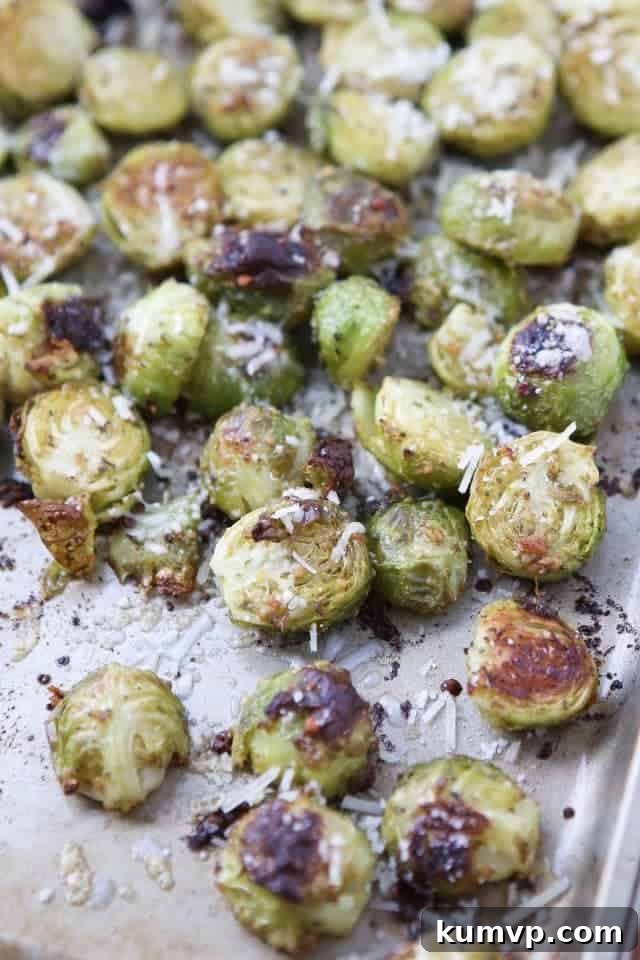 Pesto Roasted Brussels Sprouts, an Italian-inspired side dish with just a few ingredients, perfect for any meal.