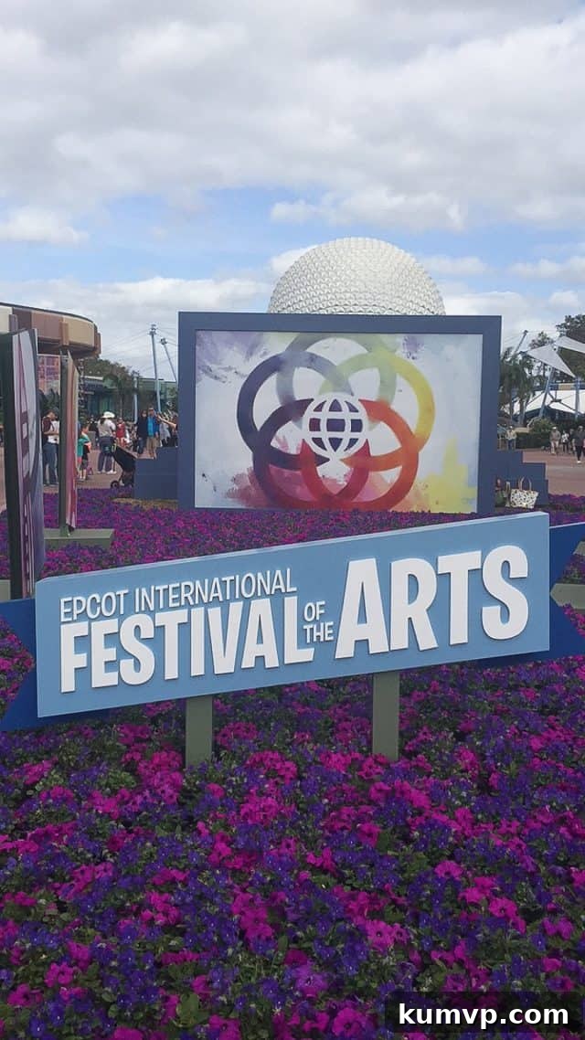 Epcot Global Arts Celebration 2018 3 Festival of the Arts signage at Epcot