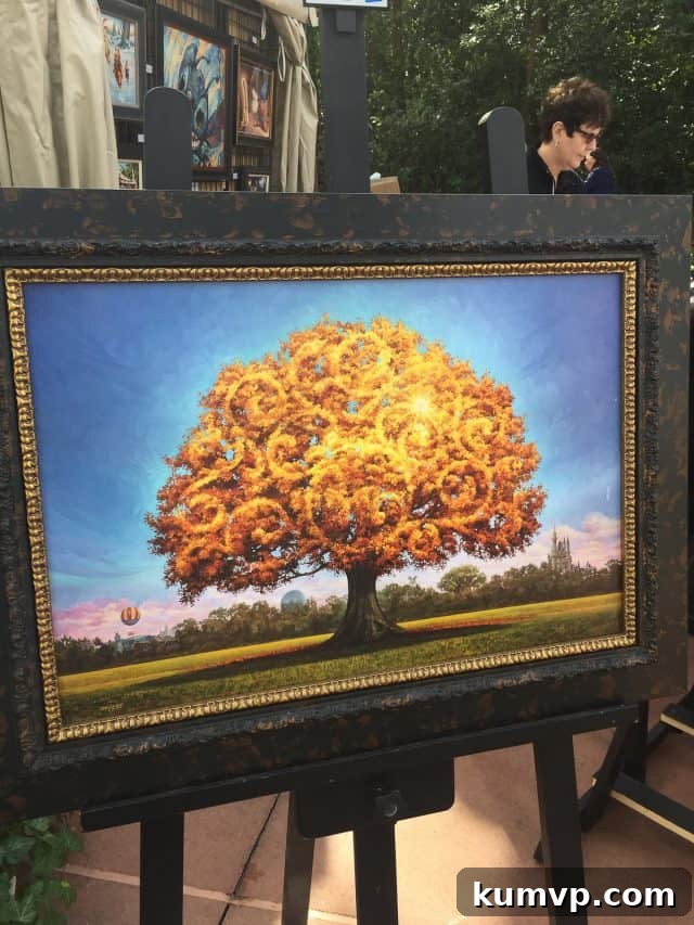 Epcot Global Arts Celebration 2018 8 Close-up of a painting with a Hidden Mickey