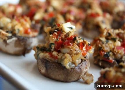 Sun-Drenched Mediterranean Mushroom Bites 4 A bowl filled with the colorful and savory Mediterranean stuffing mixture, ready to be put into mushroom caps.