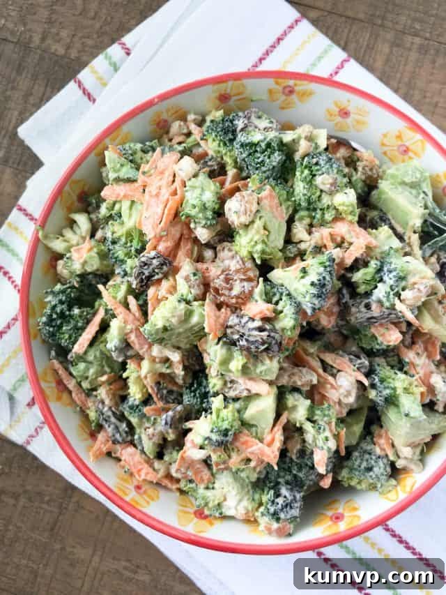 Classic Broccoli Raisin Salad with Walnuts, a perfect side dish for summer entertaining. Classic Broccoli Raisin Salad with Walnuts, a perfect side dish for summer entertaining.