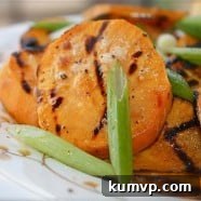 Delicious Grilled Sweet Potato Salad served on a platter