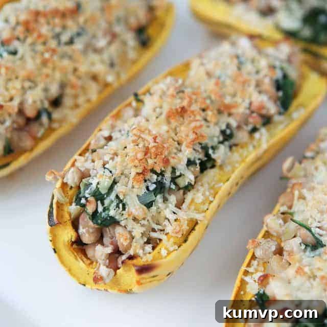 Angela's Stuffed Roasted Delicata Squash is a flavorful and healthy vegetarian dish, perfect as a meal or side.