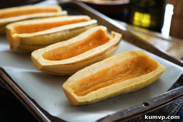 Angela's Stuffed Roasted Delicata Squash is a flavorful and healthy vegetarian dish, perfect as a meal or side.