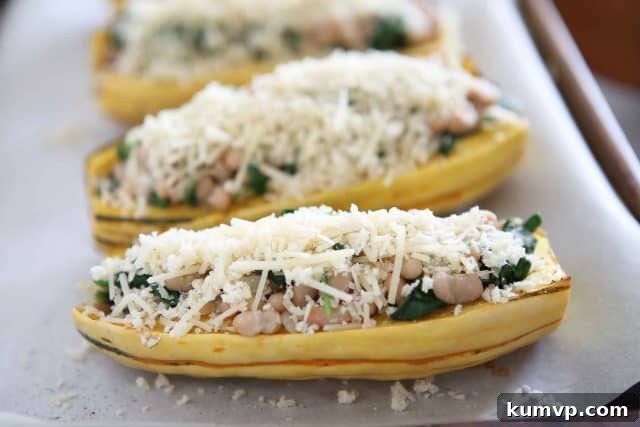 Angela's Stuffed Roasted Delicata Squash is a flavorful and healthy vegetarian dish, perfect as a meal or side.