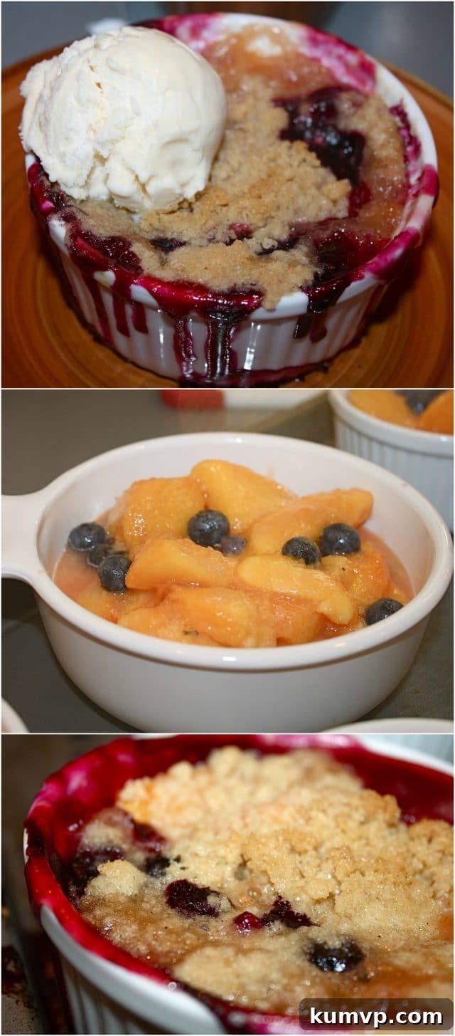 Rustic Peach Blueberry Crumble 4 Close-up of golden, crispy oven-baked onion rings on a wire rack, perfectly cooked and ready to be enjoyed