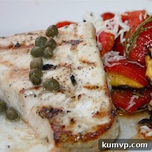 Grilled Rosemary Swordfish with Capers recipe image