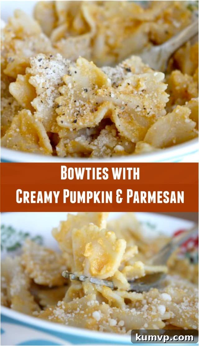 Bowtie Pasta with Creamy Pumpkin and Parmesan