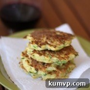 Summer Squash Fritters on a plate