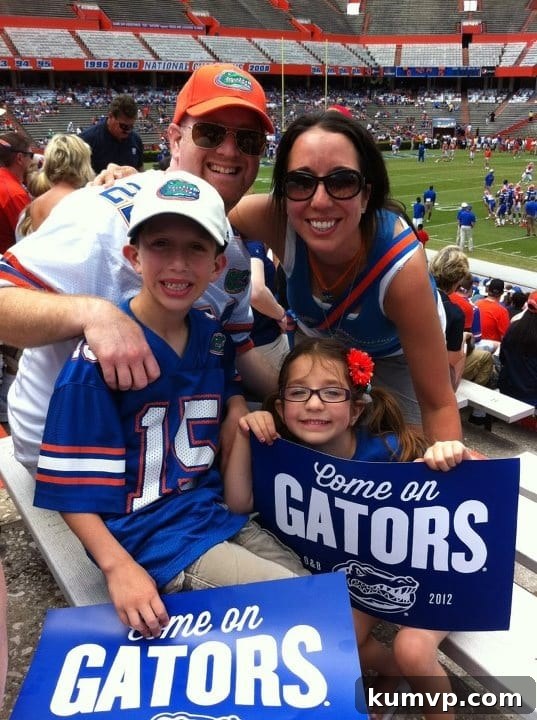 Proud family members showing support for the Gators football team