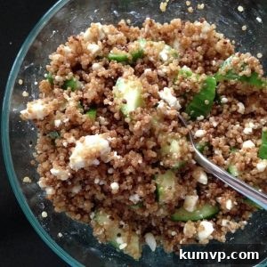 Cool Cucumber and Quinoa Salad with fresh ingredients
